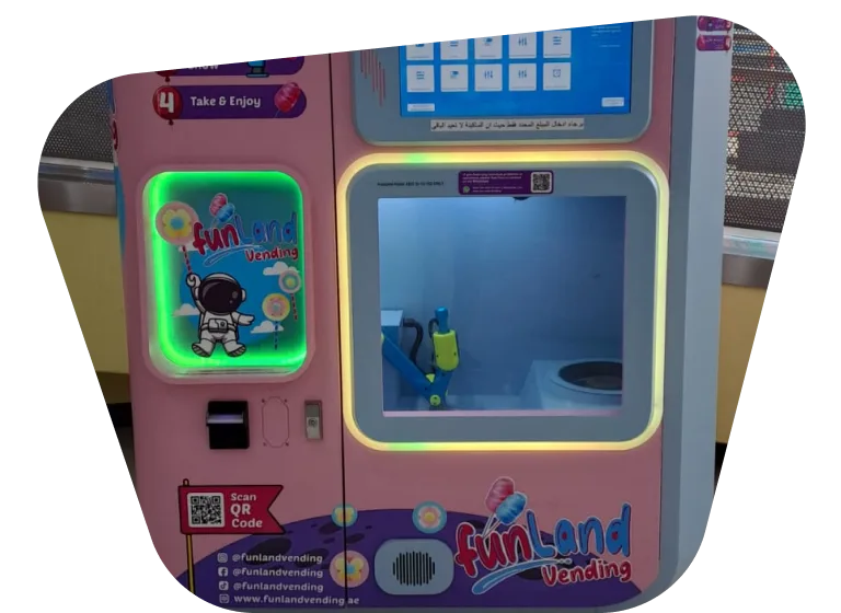 Cotton candy machine by Funland Vending at Children's City, Dubai Creek Park