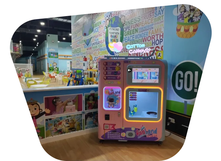 Funland Vending cotton candy machine at City Life Mall in the UAE